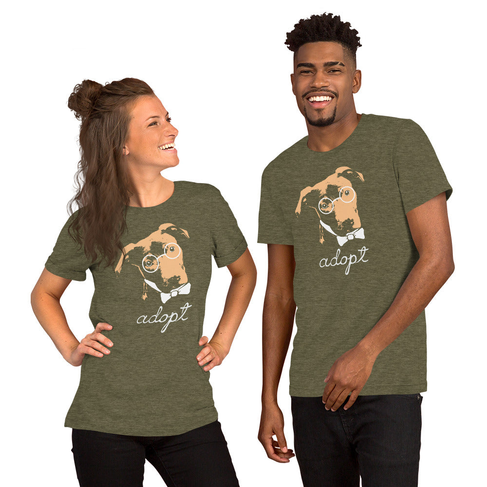 Adopt Pitbull In Glasses Tee